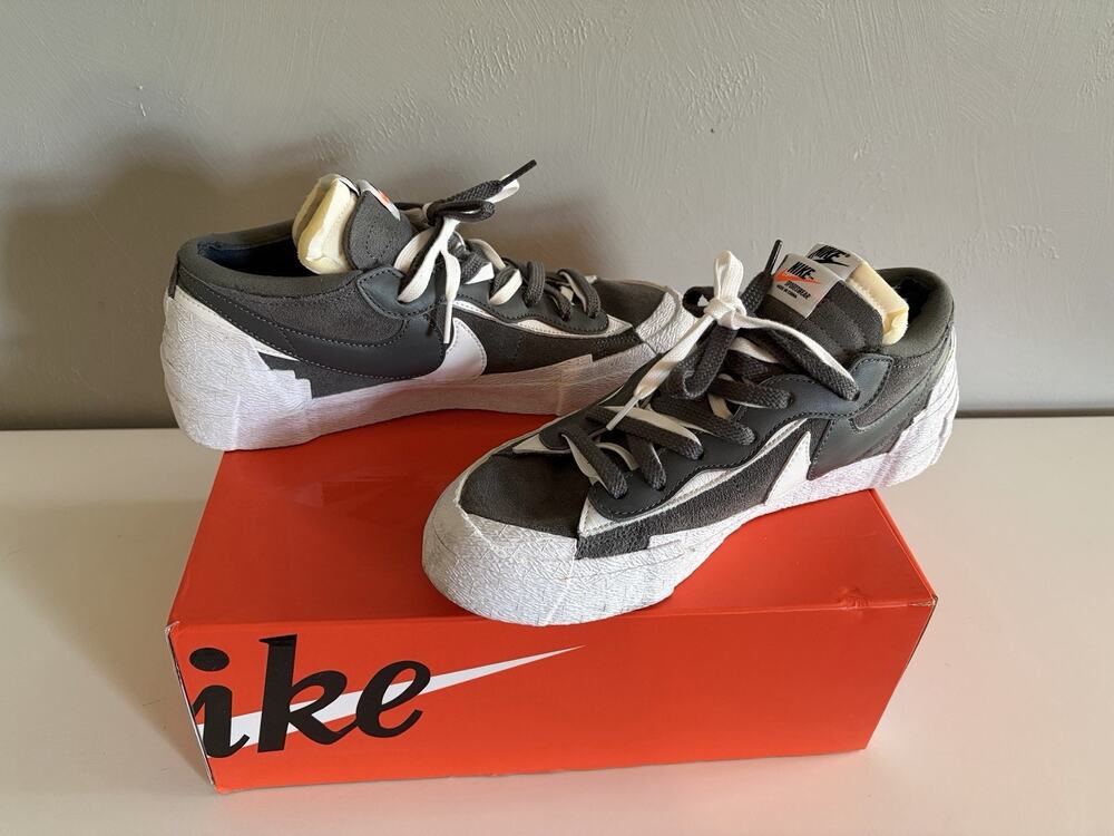 Nike Blazer Low x Sacai Iron Grey Men's Size 9.5 W/box DD1877-002 (0014)